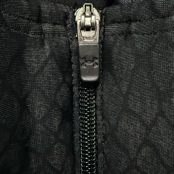 Under Armour High Impact Sports Bra XS Black Front Zip Crossback Reptile Print - Picture 4 of 7